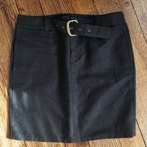 Ralph Lauren black cotton & linen blend skirt